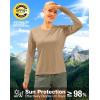 imageWomens UPF 50 Sun Shirts Long Sleeve UV Protection Rash Guard Lightweight Quick Dry Workout Hiking Tops for WomenKhaki