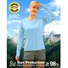 imageWomens UPF 50 Sun Shirts Long Sleeve UV Protection Rash Guard Lightweight Quick Dry Workout Hiking Tops for WomenLight Blue