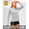 imageWomens UPF 50 Sun Shirts Long Sleeve UV Protection Rash Guard Lightweight Quick Dry Workout Hiking Tops for WomenLight Grey