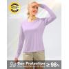 imageWomens UPF 50 Sun Shirts Long Sleeve UV Protection Rash Guard Lightweight Quick Dry Workout Hiking Tops for WomenLight Purple