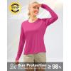 imageWomens UPF 50 Sun Shirts Long Sleeve UV Protection Rash Guard Lightweight Quick Dry Workout Hiking Tops for WomenLight Rose