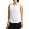 imageG Gradual Womens Golf Shirt Sleeveless Lightweight V Neck Tennis Polo Shirts with Collar Quick Dry Athletic Tops for WomenAwhite