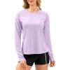 imageWomens UPF 50 Sun Shirts Long Sleeve UV Protection Rash Guard Lightweight Quick Dry Workout Hiking Tops for WomenLight Purple