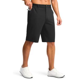 imageG Gradual Casual Shorts for Men 11quot Lightweight Mens Golf Shorts Stretch with 3 Pockets Quick Dry Summer Breathable ShortsBlack
