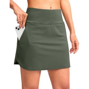 imageG Gradual Golf Skirts for Women Zipper Pockets High Waisted Skorts for Woman Tennis Athletic Workout Casual SummerGreen Sage