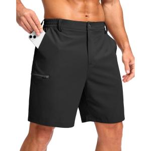 imageG Gradual Mens Casual Shorts 9quot Lightweight 4 Pockets Stretch QuickDry Summer Shorts for Golf Work Hiking Trips 7quot Black 3XL