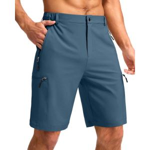 imageG Gradual Mens Hiking Cargo Shorts with 4 Zipper Pockets 9quot Quick Dry Lightweight Casual Work Shorts for Men Golf FishingDark Blue