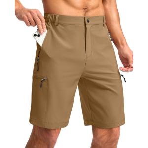 imageG Gradual Mens Hiking Cargo Shorts with 4 Zipper Pockets 9quot Quick Dry Lightweight Casual Work Shorts for Men Golf FishingDark Khaki
