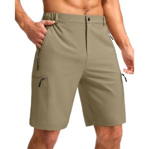 imageG Gradual Mens Hiking Cargo Shorts with 4 Zipper Pockets 9quot Quick Dry Lightweight Casual Work Shorts for Men Golf FishingDusty Khaki