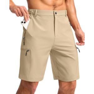 imageG Gradual Mens Hiking Cargo Shorts with 4 Zipper Pockets 9quot Quick Dry Lightweight Casual Work Shorts for Men Golf FishingKhaki