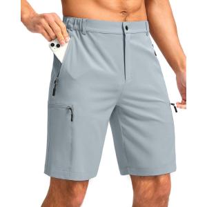 imageG Gradual Mens Hiking Cargo Shorts with 4 Zipper Pockets 9quot Quick Dry Lightweight Casual Work Shorts for Men Golf FishingLight Grey