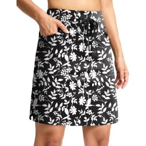 imageG Gradual Womens 18quot Golf Skorts Skirts with 3 Pockets High Waisted Athletic Skorts for Women Stretchy Tennis SkirtsBlack Flower