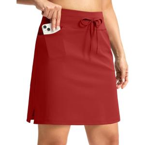 imageG Gradual Womens 18quot Golf Skorts Skirts with 3 Pockets High Waisted Athletic Skorts for Women Stretchy Tennis SkirtsPower Red