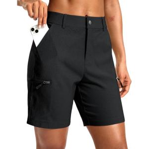 imageG Gradual Womens 7quot Hiking Cargo Shorts Quick Dry Lightweight Golf Outdoor Work Summer Travel Shorts with PocketsBlack