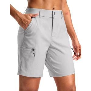 imageG Gradual Womens 7quot Hiking Cargo Shorts Quick Dry Lightweight Golf Outdoor Work Summer Travel Shorts with PocketsSleet