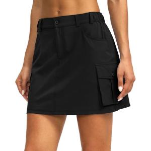 imageG Gradual Womens Skort 5 Pockets Cargo Skirt Golf Skirts Skorts for Women Casual Summer HikingBlack