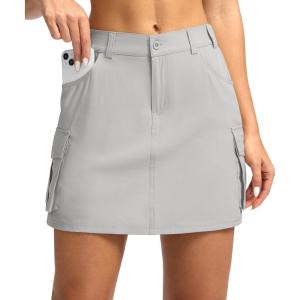 imageG Gradual Womens Skort 5 Pockets Cargo Skirt Golf Skirts Skorts for Women Casual Summer HikingBright Grey