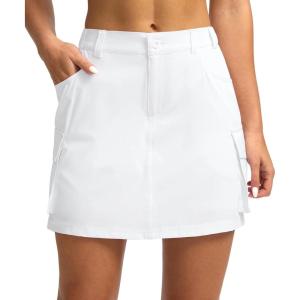 imageG Gradual Womens Skort 5 Pockets Cargo Skirt Golf Skirts Skorts for Women Casual Summer HikingWhite
