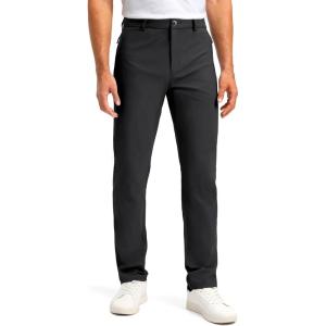 imageMens Golf Pants  30quot32quot34quot Slim Fit Stretch Lightweight Dress Pants for Men with Zipper Pockets Casual WorkBlackW34 L30