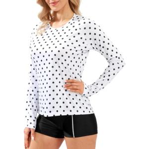 imageWomens UPF 50 Sun Shirts Long Sleeve UV Protection Rash Guard Lightweight Quick Dry Workout Hiking Tops for WomenDot Geometry