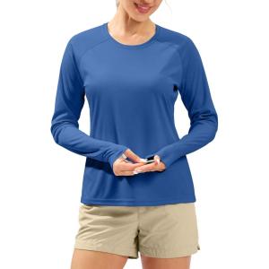 imageWomens UPF 50 Sun Shirts Long Sleeve UV Protection Rash Guard Lightweight Quick Dry Workout Hiking Tops for WomenRoyal Blue