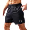imageG Gradual Mens Gym Shorts 5quot7quot10quot with Zipper Pockets Basketball Athletic Mesh Quick Dry Shorts for Workout Running TennisBlack