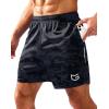 imageG Gradual Mens Gym Shorts 5quot7quot10quot with Zipper Pockets Basketball Athletic Mesh Quick Dry Shorts for Workout Running TennisCamo Black