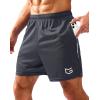 imageG Gradual Mens Gym Shorts 5quot7quot10quot with Zipper Pockets Basketball Athletic Mesh Quick Dry Shorts for Workout Running TennisDark Grey