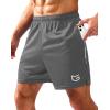 imageG Gradual Mens Gym Shorts 5quot7quot10quot with Zipper Pockets Basketball Athletic Mesh Quick Dry Shorts for Workout Running TennisGrey
