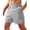 imageG Gradual Mens Gym Shorts 5quot7quot10quot with Zipper Pockets Basketball Athletic Mesh Quick Dry Shorts for Workout Running TennisLight Grey