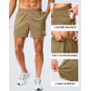 imageG Gradual Mens Gym Shorts 5quot7quot10quot with Zipper Pockets Basketball Athletic Mesh Quick Dry Shorts for Workout Running TennisLight Khaki