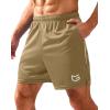 imageG Gradual Mens Gym Shorts 5quot7quot10quot with Zipper Pockets Basketball Athletic Mesh Quick Dry Shorts for Workout Running TennisLight Khaki