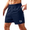 imageG Gradual Mens Gym Shorts 5quot7quot10quot with Zipper Pockets Basketball Athletic Mesh Quick Dry Shorts for Workout Running TennisNavy