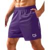 imageG Gradual Mens Gym Shorts 5quot7quot10quot with Zipper Pockets Basketball Athletic Mesh Quick Dry Shorts for Workout Running TennisPurple
