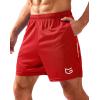 imageG Gradual Mens Gym Shorts 5quot7quot10quot with Zipper Pockets Basketball Athletic Mesh Quick Dry Shorts for Workout Running TennisRed