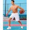imageG Gradual Mens Gym Shorts 5quot7quot10quot with Zipper Pockets Basketball Athletic Mesh Quick Dry Shorts for Workout Running TennisWhite