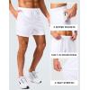 imageG Gradual Mens Gym Shorts 5quot7quot10quot with Zipper Pockets Basketball Athletic Mesh Quick Dry Shorts for Workout Running TennisWhite