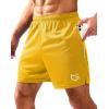 imageG Gradual Mens Gym Shorts 5quot7quot10quot with Zipper Pockets Basketball Athletic Mesh Quick Dry Shorts for Workout Running TennisYellow