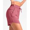 imageG Gradual Womens 5quot Athletic Running Shorts with Zip Pockets Stretchy Quick Dry High Waisted for Workout Gym HikingBerry Rose