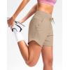 imageG Gradual Womens 5quot Athletic Running Shorts with Zip Pockets Stretchy Quick Dry High Waisted for Workout Gym HikingKhaki