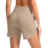 imageG Gradual Womens 5quot Athletic Running Shorts with Zip Pockets Stretchy Quick Dry High Waisted for Workout Gym HikingKhaki