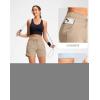 imageG Gradual Womens 5quot Athletic Running Shorts with Zip Pockets Stretchy Quick Dry High Waisted for Workout Gym HikingKhaki