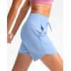 imageG Gradual Womens 5quot Athletic Running Shorts with Zip Pockets Stretchy Quick Dry High Waisted for Workout Gym HikingLight Blue