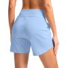imageG Gradual Womens 5quot Athletic Running Shorts with Zip Pockets Stretchy Quick Dry High Waisted for Workout Gym HikingLight Blue