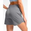 imageG Gradual Womens 5quot Athletic Running Shorts with Zip Pockets Stretchy Quick Dry High Waisted for Workout Gym HikingLight Grey