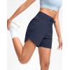 imageG Gradual Womens 5quot Athletic Running Shorts with Zip Pockets Stretchy Quick Dry High Waisted for Workout Gym HikingNavy