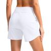 imageG Gradual Womens 5quot Athletic Running Shorts with Zip Pockets Stretchy Quick Dry High Waisted for Workout Gym HikingWhite