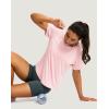 imageWomens Short Sleeve Workout Shirts Breathable UPF 50 Sun Protection TShirts Quick Dry Gym Running Hiking TopsCornus Pink
