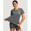 imageWomens Short Sleeve Workout Shirts Breathable UPF 50 Sun Protection TShirts Quick Dry Gym Running Hiking TopsHeather Dark Grey