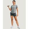 imageWomens Short Sleeve Workout Shirts Breathable UPF 50 Sun Protection TShirts Quick Dry Gym Running Hiking TopsHeather Light Grey